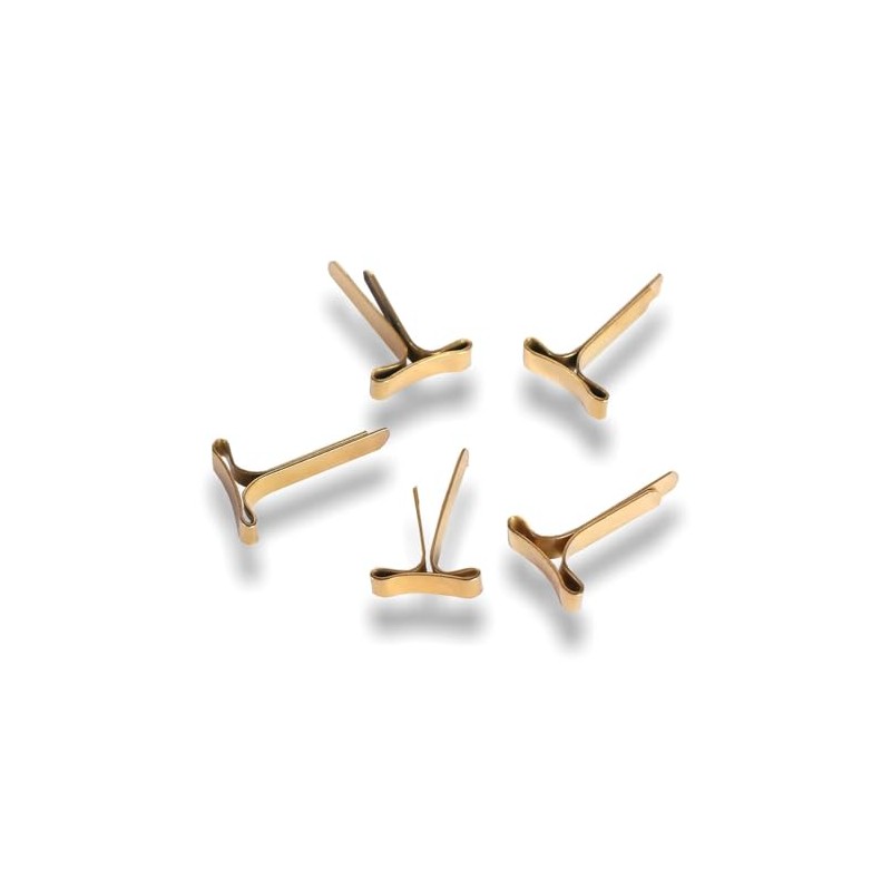 1000 x Brass Gold 16mm Length Padded Mailing Bag Clips