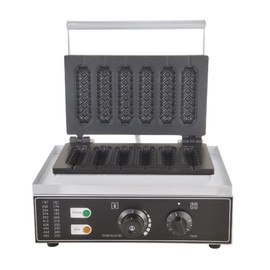 Commercial Waffle Corn Dog Hot Dog Cheese Stick Maker Machine, 6 PCS 110V 1550W, 5-min Timer