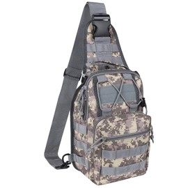 Tactical Backpack, Qcute Sling Bag Crossbody Chest Bag Shoulder Bag Camping Daypack Waterproof Backpack for Outdoor Hiking Travel（New Acu Camouflage）