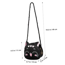 BESPORTBLE Little Cat Purse Cute Ear Decor Coin Bag PU Shoulder Bag with Zipper Closure for Shopping Traveling and Everyday Use