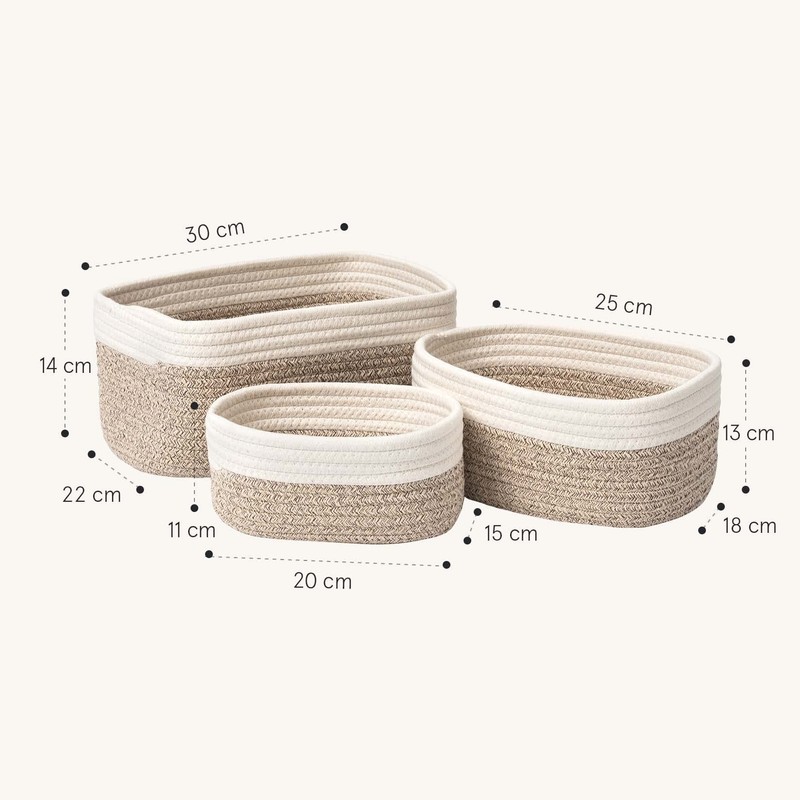 LA JOLIE MUSE Storage Baskets, Cotton Rope Woven Bathroom Storage