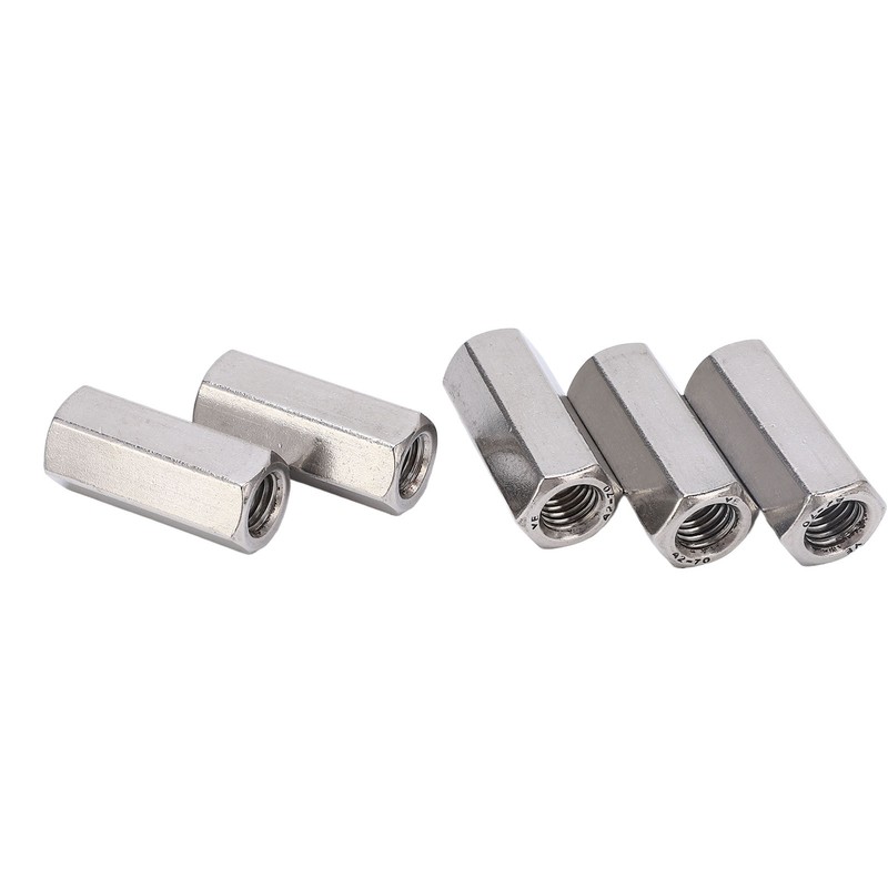 5Pcs Coupling Nut Hex Stainless Steel Anti Corrosion M12 Connector