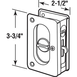 Prime-Line N 7368 Pocket Door Privacy Lock with Pull - Replace Old or Damaged Pocket Door Locks Quickly and Easily – Classic Bronze, 3-3/4” (Single Pack)