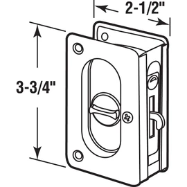 Prime-Line N 7368 Pocket Door Privacy Lock with Pull - Replace Old or Damaged Pocket Door Locks Quickly and Easily – Classic Bronze, 3-3/4” (Single Pack)