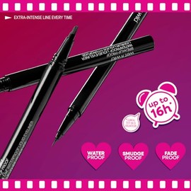 Wet n Wild Delineador Líquido waterproof Breakup Proof punta flexible para trazos finos o gruesos, pigmento intenso, larga duración y resistente hasta 24H, Punta Ultra Delgada, Fácil Aplicación, Resistente al Agua, Secado Rápido, Vegano (Ultra Black)