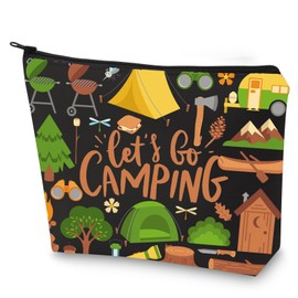 WZMPA Camper Survival Kit Cosmetic Bag Camping Trip Gifts Life's Go Camping Travel Zipper Pouch Bag For Camping Lovers (Let's Go Camping)