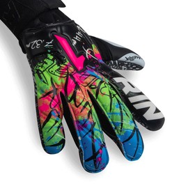 Rinat Guantes de Portero Asimetrik Prime con Varillas Infantil y Adulto (Negro/Verde, 8)