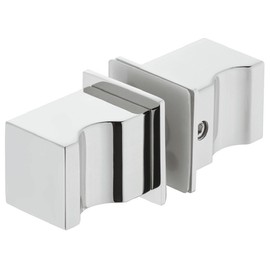 Gedotec Shower Door Knob Polished Stainless Steel Glass Door Handle Square for Shower Doors - H10181 | Shower Cubicle Knob for Screwing | Button Handle Square 35 x 25 mm | 1 Pair - Design Door Knob