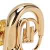 Brass Miniature Tuba Shaped Lapel Brooch Pin Elegant Mini Musical
