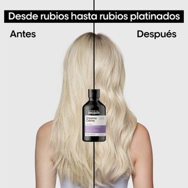 Shampoo Matizador Morado para Neutralizar Tonos Amarillos en Cabello Rubio con Pigmento Morado |300ml| Chroma Creme de L'Oréal Professionnel