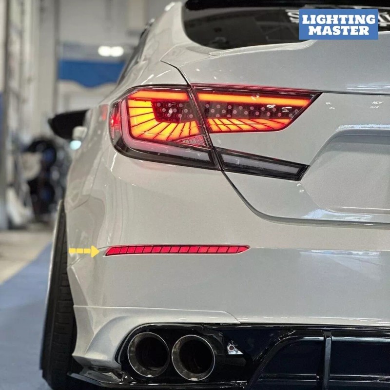 lighting_master Clear Lens Rear Bumper LED Reflector Fits Honda Accord