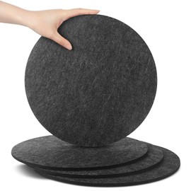 SOSMAR Pack of 4 Large Felt Coasters, Felt Underlay for Pots, Glasses, Vases and Bowls, Table Protector, Table Coasters, Protective Mat Made of Robust Felt (Round Diameter 30 cm, Anthracite)