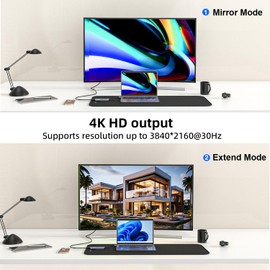 USB C Hub, TOTU USB C Adapter 6 in 1 with 4K HDMI Output, 100W PD Port, 2 USB 3.0, SD/TF Card Slot, USB C Docking for Dell Laptop and Other Type C Devices