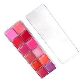 Paleta De Pintalabios De 12 Colores, Brillo Y Multicolores