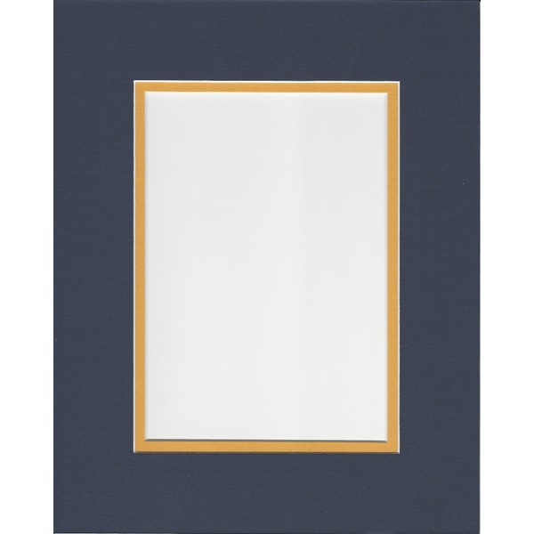 Pack of 5 11x14 Navy Blue and Sun Yellow Double