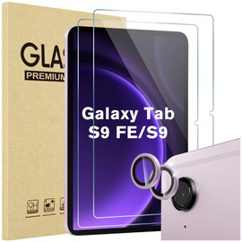 ProCase 2 Pack Screen Protector for Galaxy Tab S9 FE 5G WiFi 10.9" 2023 / Tab S9 11 inch + 2 Pack Camera Lens Protector Matching Galaxy Tab Colors, Tempered Glass Film Compatible with S Pen -Lavender