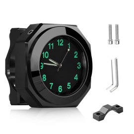Motorcycle Handlebar Watch, Motorcycle Watch for Handlebars, Waterproof, Bicycle Watch for Handlebars, Aluminium Alloy Quartz Watch with Light Function, for Motorcycles, Bicycles and Electric