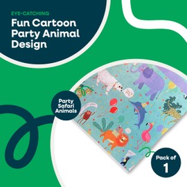 Totely Party Animals Table Cover Pack of 1-180cm Recyclable Paper Tablecloths for Parties, Events and Birthdays