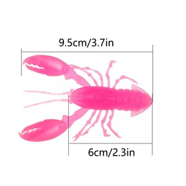 4PCS Soft Fishing Lures Crawfish Worms Lures Minnow Bass Swimbait Fishing Jigs for Trout Crappie for Saltwater Freshwater (Pink)