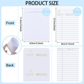 100 Pcs Self Adhesive Library Cards Paper Pockets and Books Kits Include Book Checkout Sleeves Pockets and Library Cards Envelopes for CDs DVDs School Classroom Office Gift Tags