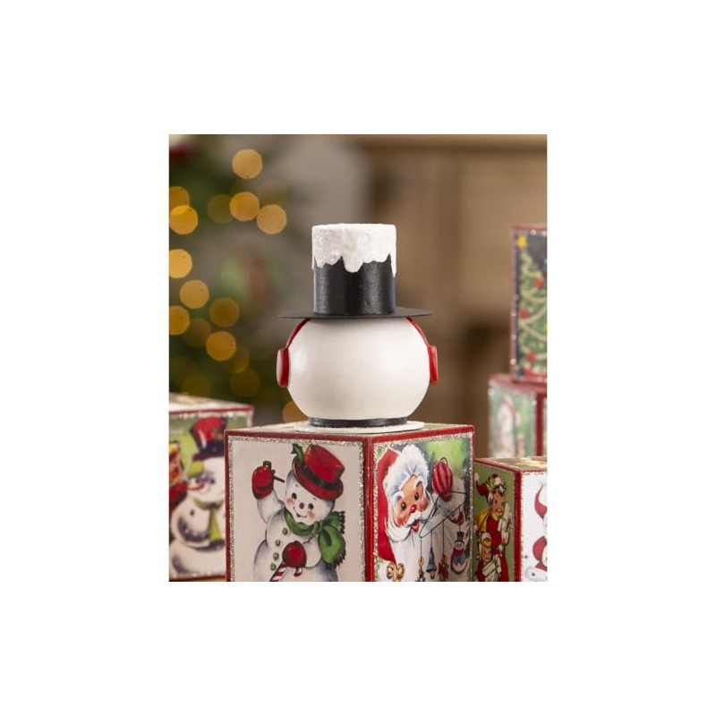 Bethany Lowe Vintage Surprised Snowman Container 4.25" TF3276
