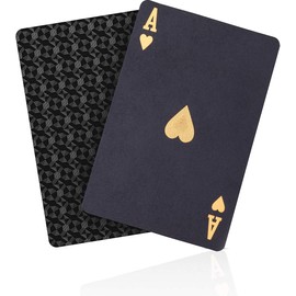 ACELION Cool Plastic Playing Cards, Deck of Waterproof Cards Poker for Gift Party Game (Black Diamond)