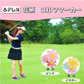 Golf Marker Women's Girls Cute Stylish Flower Gift & Fun (Pink)