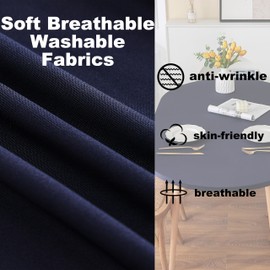 Limalred Fitted Spandex Oval Tablecloth, Soft Skin Friendly Non Pilling Breathable Fabric Table Cover with Elastic Band for Dining Gathering Party Banquet Decoration 107 x 153 CM 42 x 60 in Navy Blue