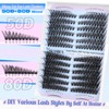 Yawamica Lash Extension Kit 50D 80D Cat Eye Lashes Clusters