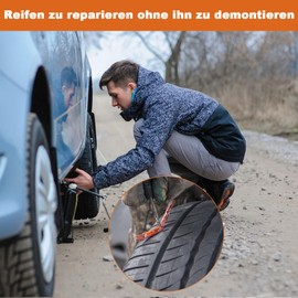 Celepoir 37 Piece Car Tyre Repair Kit, Portable Car Tyre Repair Kit, Tyre Repair Kit with Tyre Pressure Gauge, Tyre Repair Kit for Cars, Bicycles, Motorcycles, SUVs, SUVs