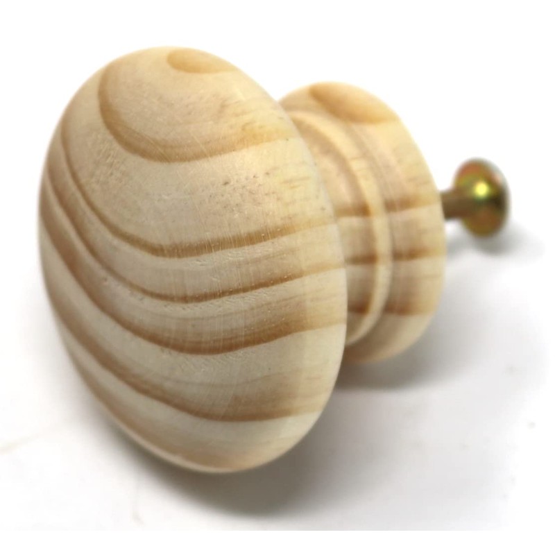 fiXte 2 x Natural Wood Cupboard Cabinet Door Knob Pine
