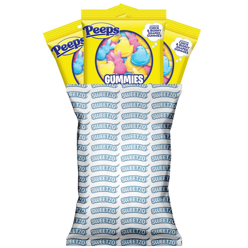 Easter Peeps Gummies, Marshmallow Flavored Bunnies and Chicks, Egg and
