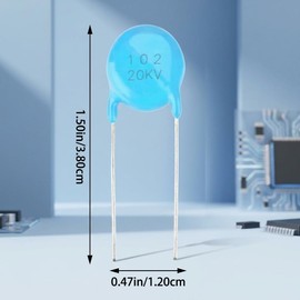 Capacitores de Cerámica 20kV 1nF 1000pF (102) Kit de 20 Unidades Piezas Electrónicas de Alto Voltaje para Reparación y Sustitución, Capacitores Cerámicos 0.001µF