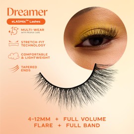 eLASHtic™ Lashes, Full Band, Strip Lashes, Natural Wispy Lashes, Fake Eyelashes, Elastic Lash Band Flared & Full Volume (Dreamer) Full Band Lash