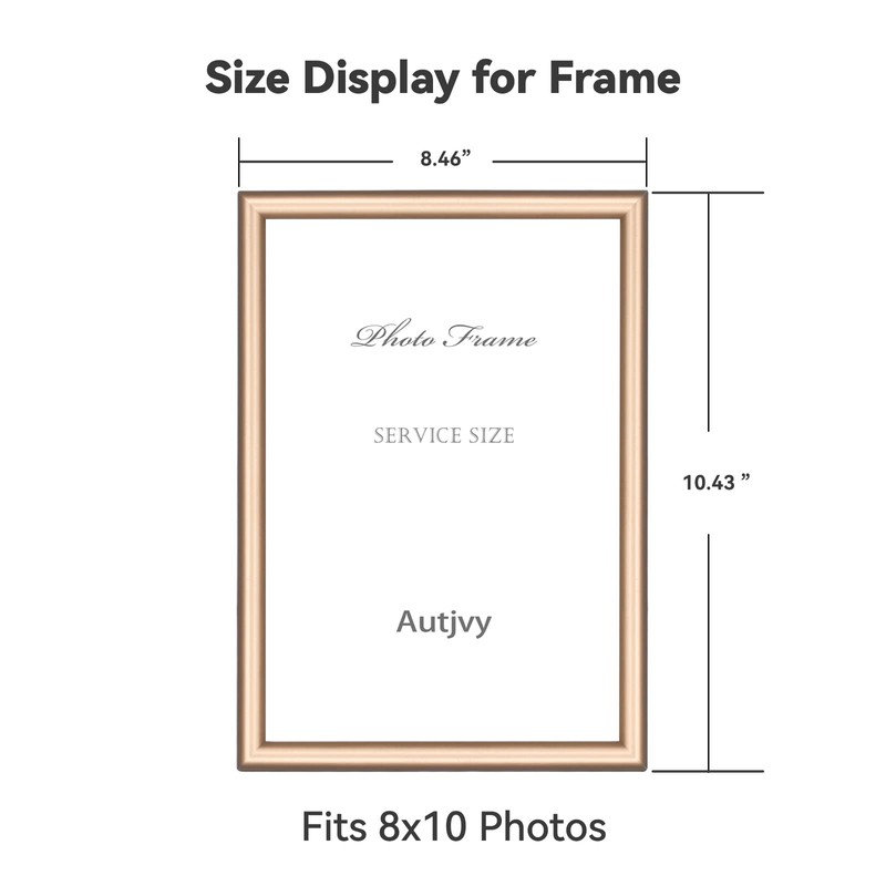 Autjvy 8x10 Picture Frame Gold - Brushed Brass Modern Simple