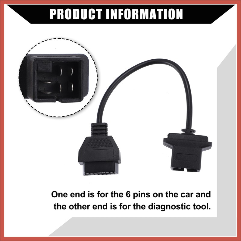 ACROPIX 6 Pin to 16 Pins OBD2 Diagnostic Scanner Convertor