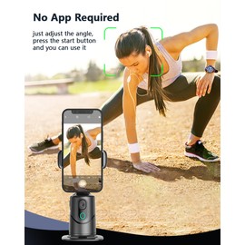 Car Face Tracking Phone Holder, No App Required, 360° Rotation Phone Camera Stand with Remote and Gesture Control, Smart Shooting Tripod for Vlog/Tik Tok Live Streaming YouTube Video Recording