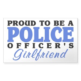 CafePress Proud Police Girlfriend Rectangle Sticker Rectangle Bumper Sticker Car Decal