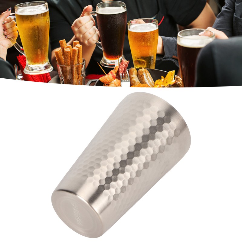 2pcs Stainless Steel Beer Cup 450ML Double Wall Air Insulation