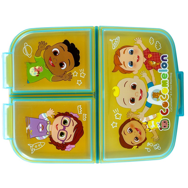 Zawadi Global Cocomelon Kids Childrens Multi Compartment Rectangular School Travel