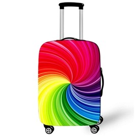 DOTBUY Elastic Travel Suitcase Protector, Reusable Water Resistant Anti-scratch Print Travel Luggage Cover Washable Trolley Case Cover Protector Fits 18-32 Inch Luggage(L(26-28 inches) Color Rotation)