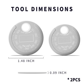 carleef Spark Plug Gap Tool - Standard 0.020 to 0.100 Inch Spark Plug Gauge for Quick Reading Scale - Premium Aluminum Alloy Spark Plug Gapping Tool - Essential Car Accessories (2PCS)