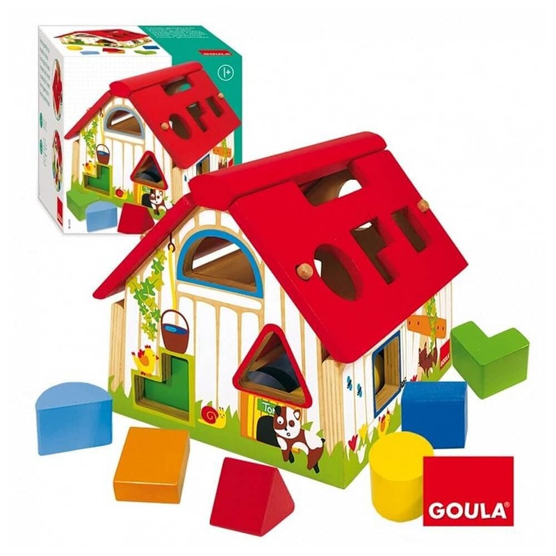 Goula Wooden Farm Shape Sorting Box