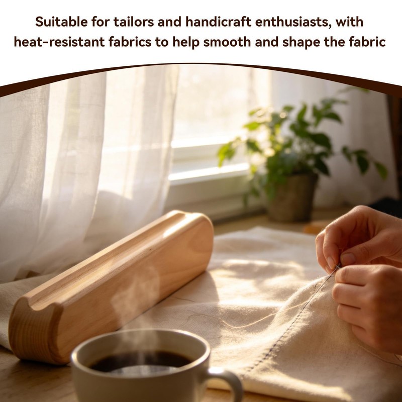 Professional Beech Wood Tailors Clapper, 9.4in Multifunction Sewing Tool, Pressing