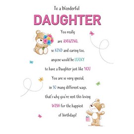Piccadilly Greetings Cute Birthday Card Daughter - 9 x 6 inches