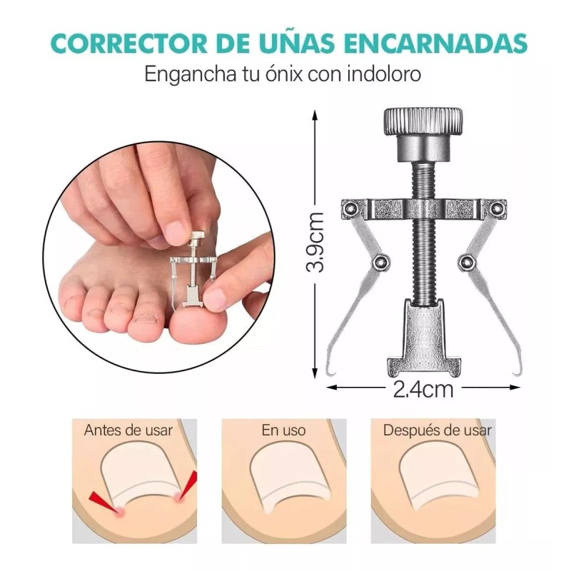 General Kit Alicates Pedicura Uñas Enterradas Empujador De Cuticula