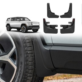 BestEvMod Mud Flaps Splash Guards Compatible with Rivian R1S 2022-2026 Splash Fender Winter Sediment Dirt Protect Mudflaps Set of 4 No Need to Drill Holes (E-Torx Screw Version)