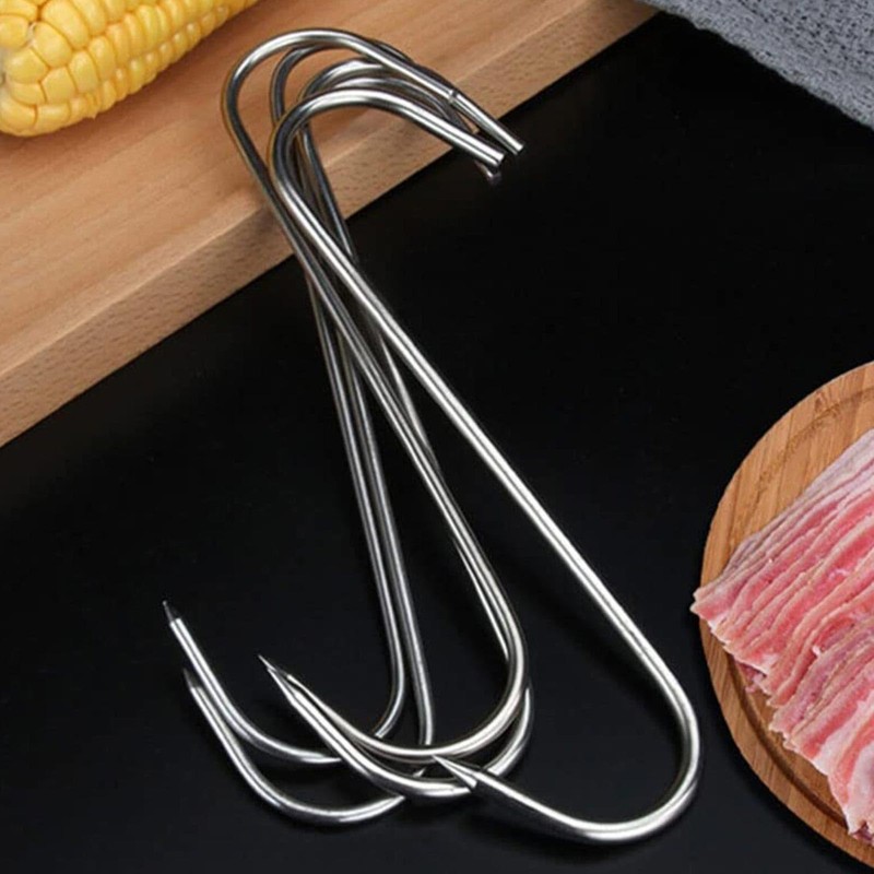 Butcher Hooks, 12 Pieces, S Hooks, Stainless Steel Smoking Hanging
