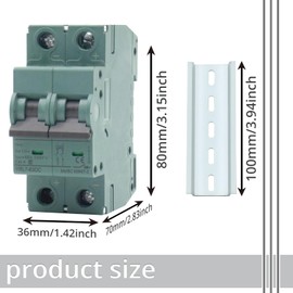 AIRTAK 63A DC Circuit Breaker | 500V 2-Pole Solar Disconnect Switch | DIN Rail Mount for Solar Panels, PV Systems, Off-Grid & Battery Protection | Short Circuit Protection