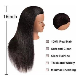 N2 Maniqui Cabeza Cabello Natural Negro 40 Cm N2